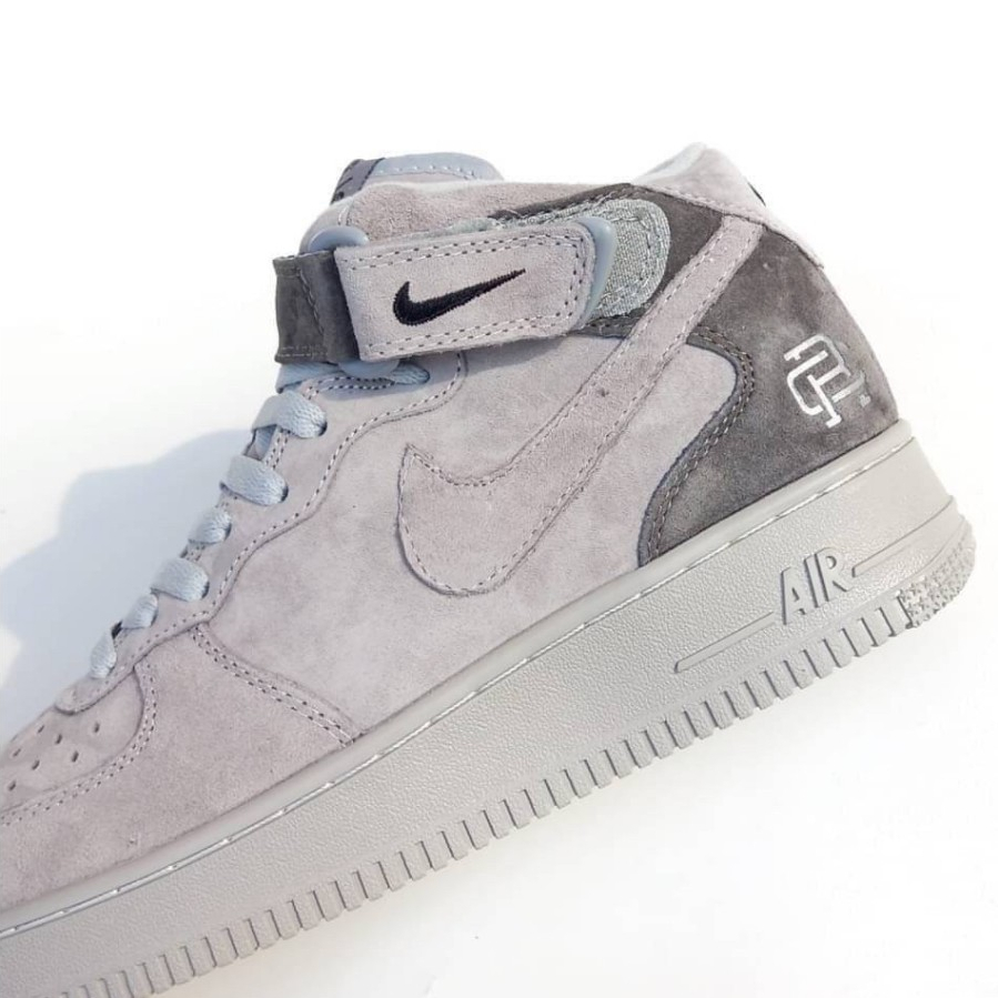 Sepatu Nike Air Force 1 Mid Reigning Champ Grey Abu Reighning Sneakers Pria Sport Olahraga