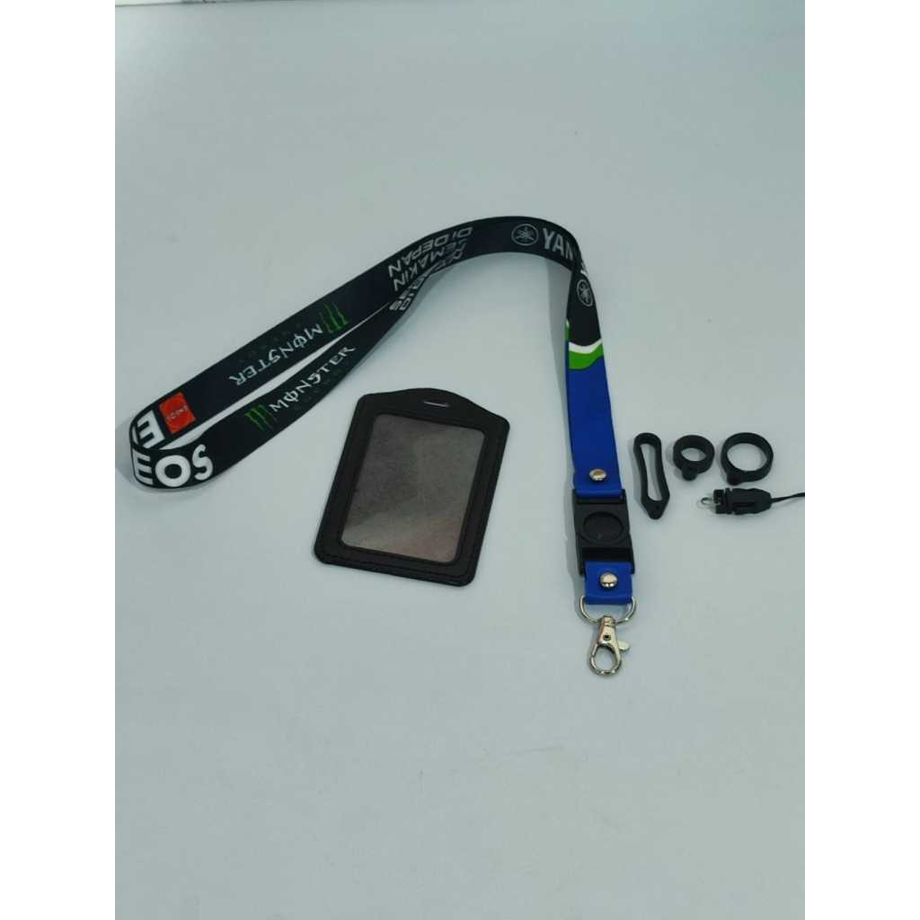 

Lanyard Premium YAMAHA" FREE " Case Gantungan Karet Oring Cantolan / Lanyard ID Card Custom Pancawarna