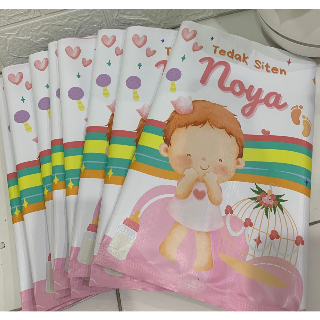 [Mini Tedak Siten] Snack Pouch Tedak Siten Hampers Birthday Ulang Tahun Custom Tema Free Desain Ever