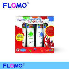 

FLOMO Finger Paint 4 Color @ 100 ML Washable Non Toxic / Cat Warna Tangan / Cat Lukis Tangan