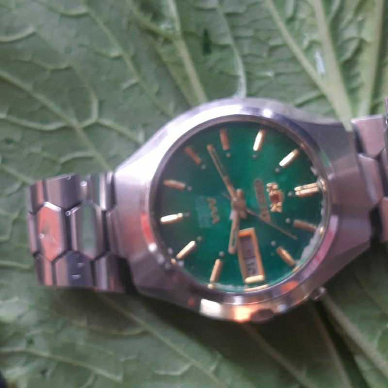 jam tangan pria orien jadul hijau