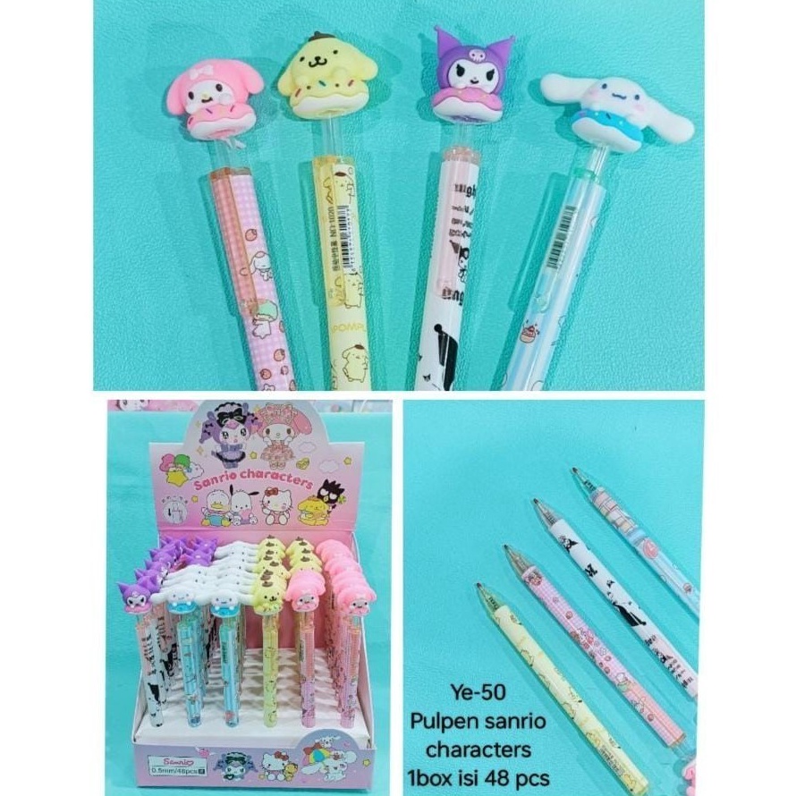 

KODE O79A BACA DESKRIPSI 48pc GROSIR PEN GEL model CETEK KLIK SANRIO MELODY CINNAMOROLL KUROMI POMPOMPURIN PENA