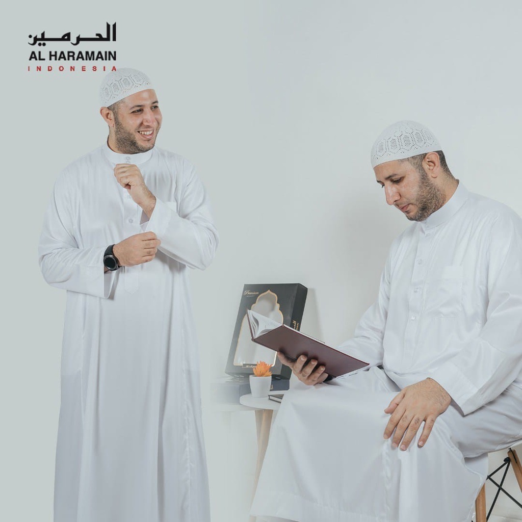 Haramain Jubah / Gamis Pria Dewasa Viet | Putih | Hitam