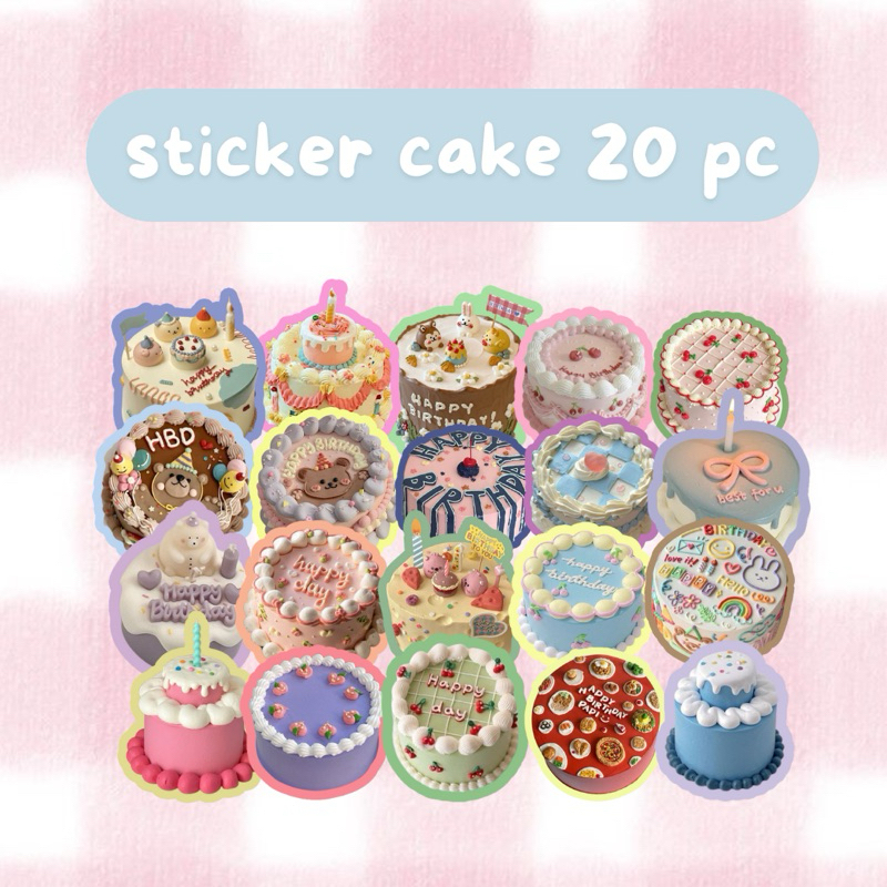 

cute sticker /stiker cake birthday harga per pc