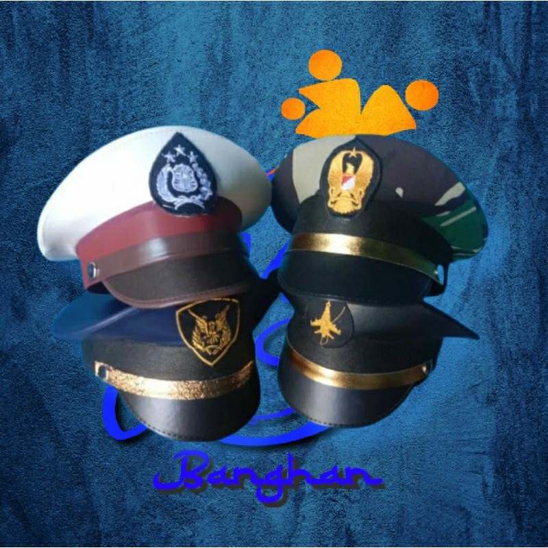 TOPI PET anak .TOPI POLISI/TNI AU/TNI AD /PILOt murah
