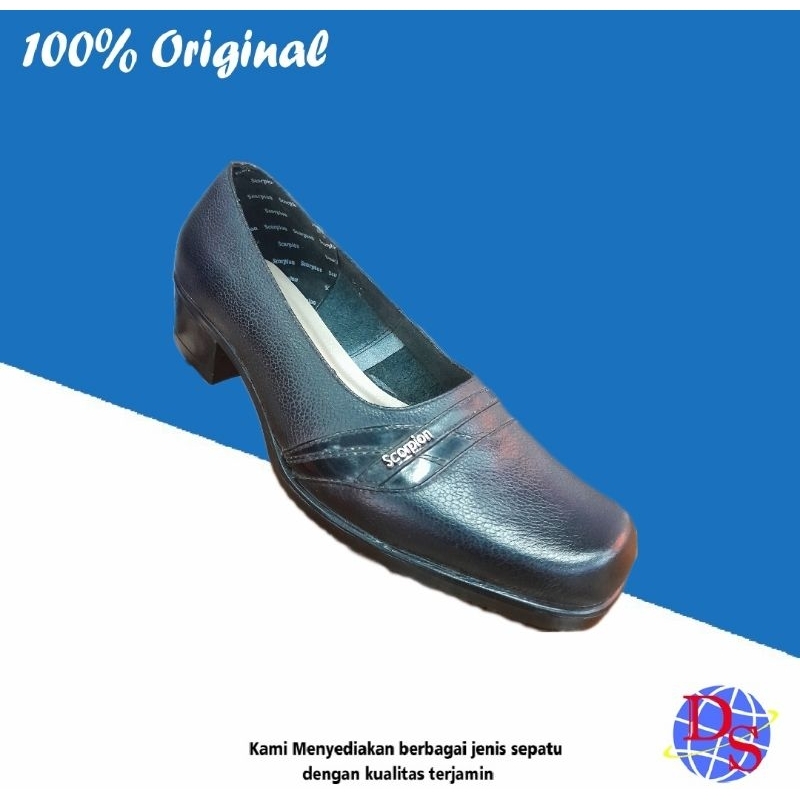 Sepatu Pantofel Wanita Kulit Scorpion 071399 Hitam Sepatu Kulit Kerja