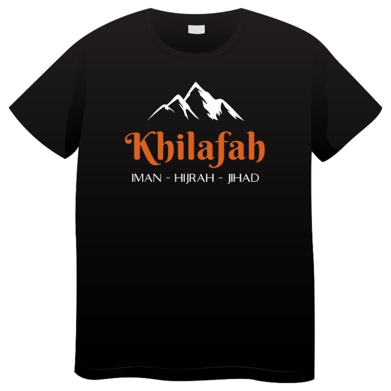 Baju kaos hitam - Sablon Khilafah