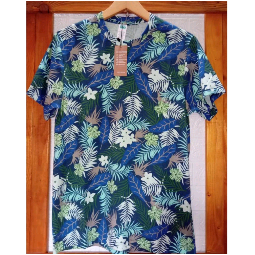 Kaos Distro Pria ILA printing kaos full printing rose leaf kaos bunga HA SE
