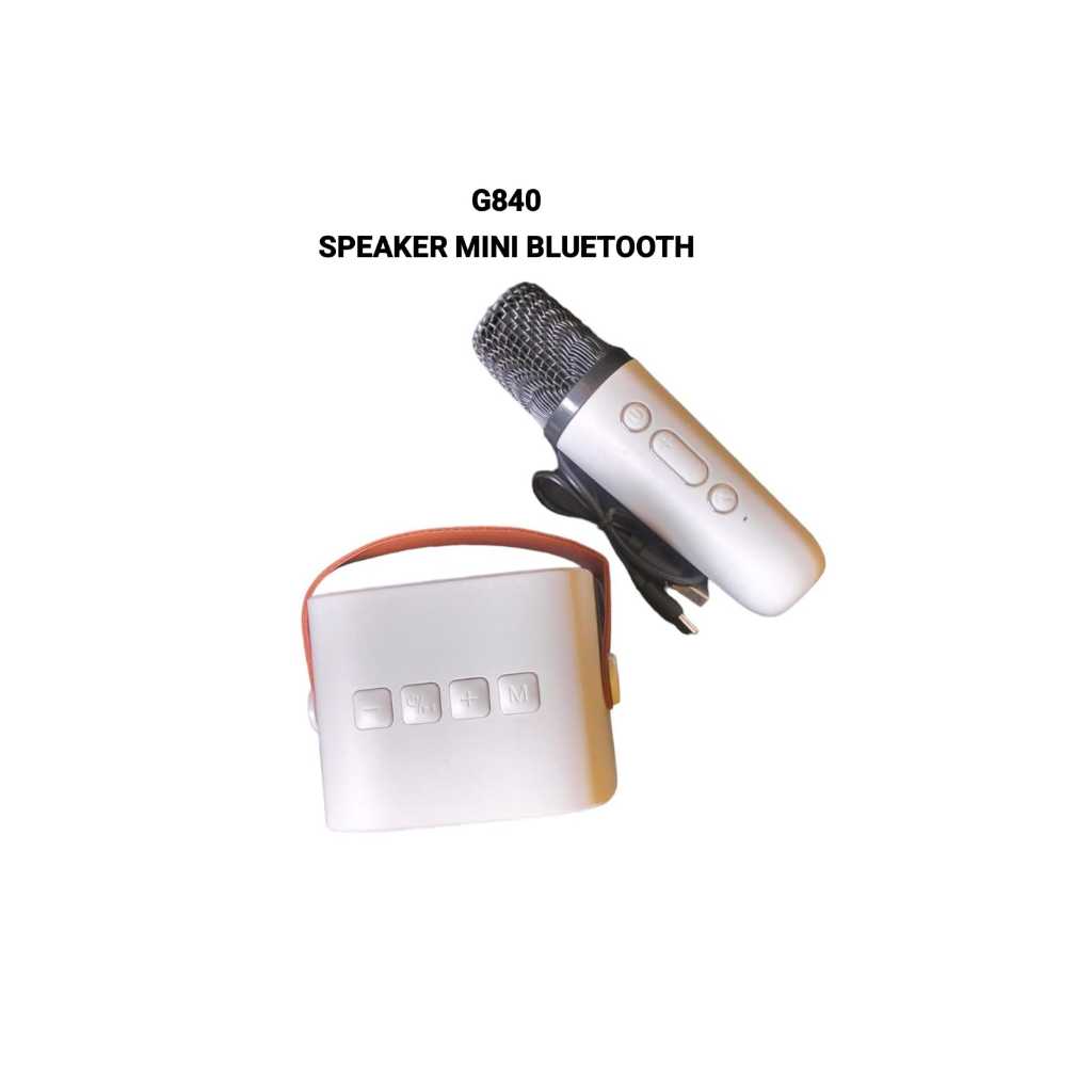 G840 MINI SPEAKER BLUETOOTH MICROPHONE SET KARAOKE WIRELESS TWS MIC MIK MIX SPK PORTABLE BLUTUT BLUE