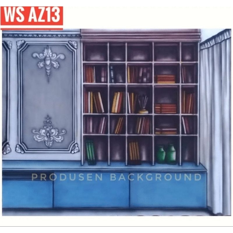 Background Studio Wisuda Model Minimalis Biru