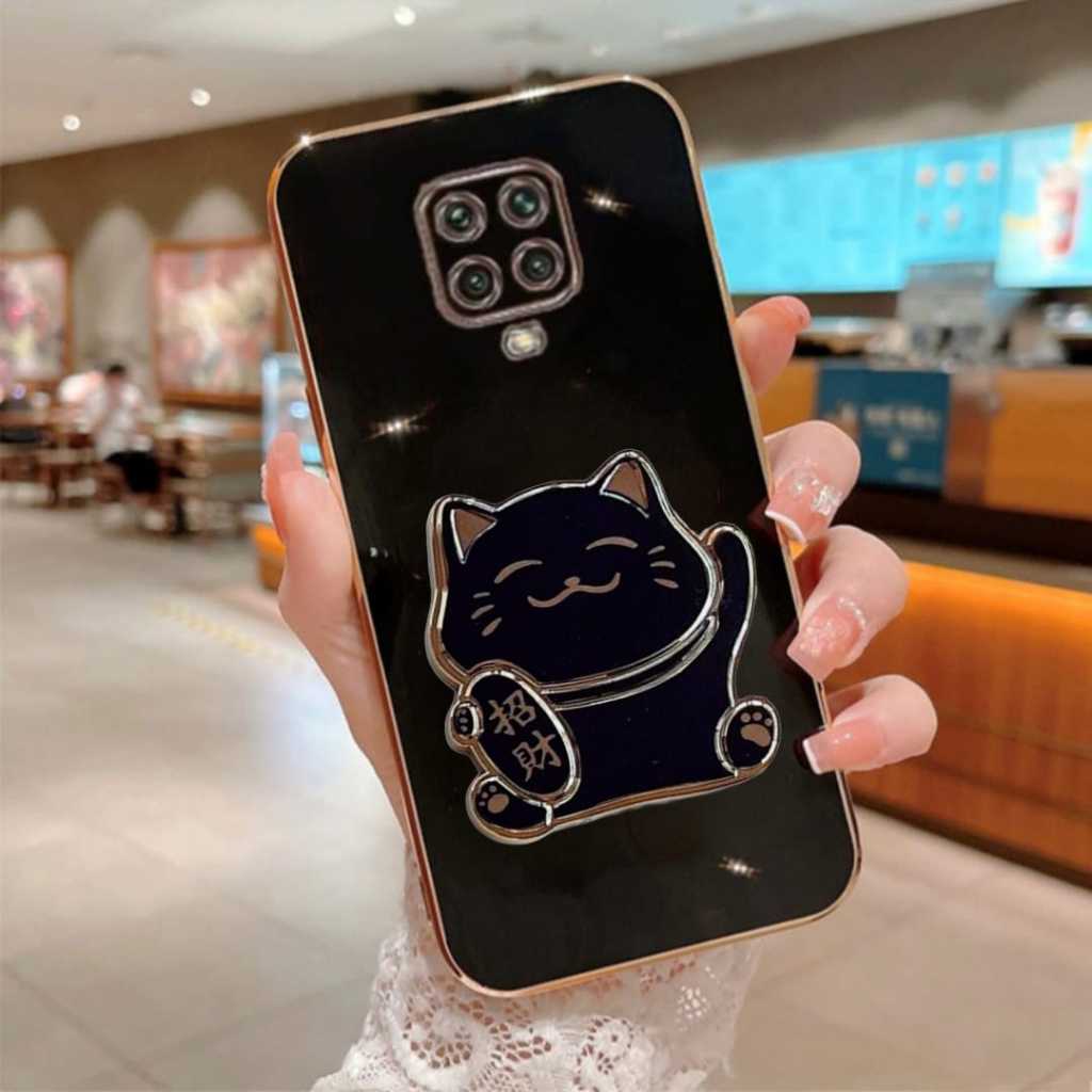 Case XIAOMI REDMI NOTE 9 PRO Soft Case Luxury Plating 6D Lucky Cat Ring Premium Case