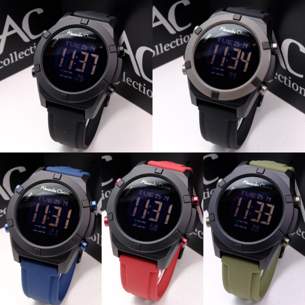 ORIGINAL Jam Tangan Pria Alexandre Christie AC 9371 / AC9371 Garansi 1 Tahun - Rubber