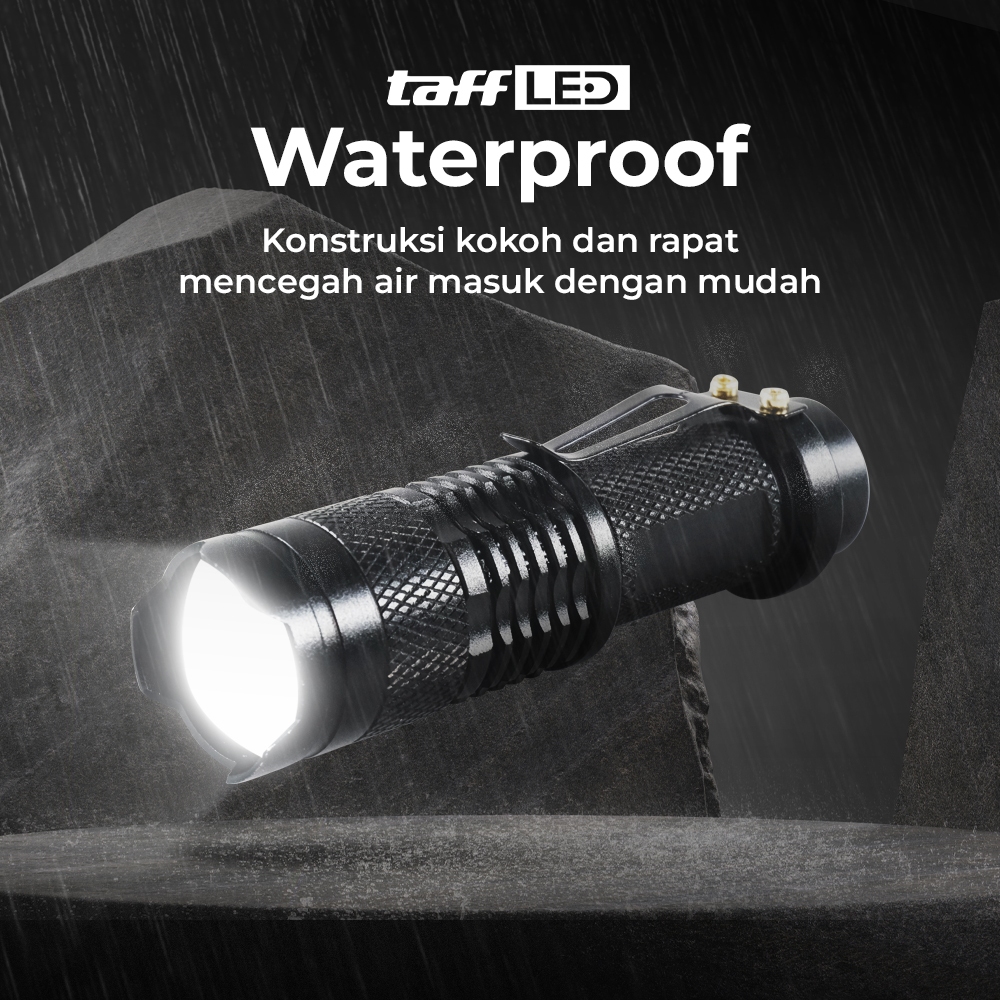 Senter Camping mini kecil - Senter Swatt mini nyala terang - Senter LED 2000 Lumens Pocketman