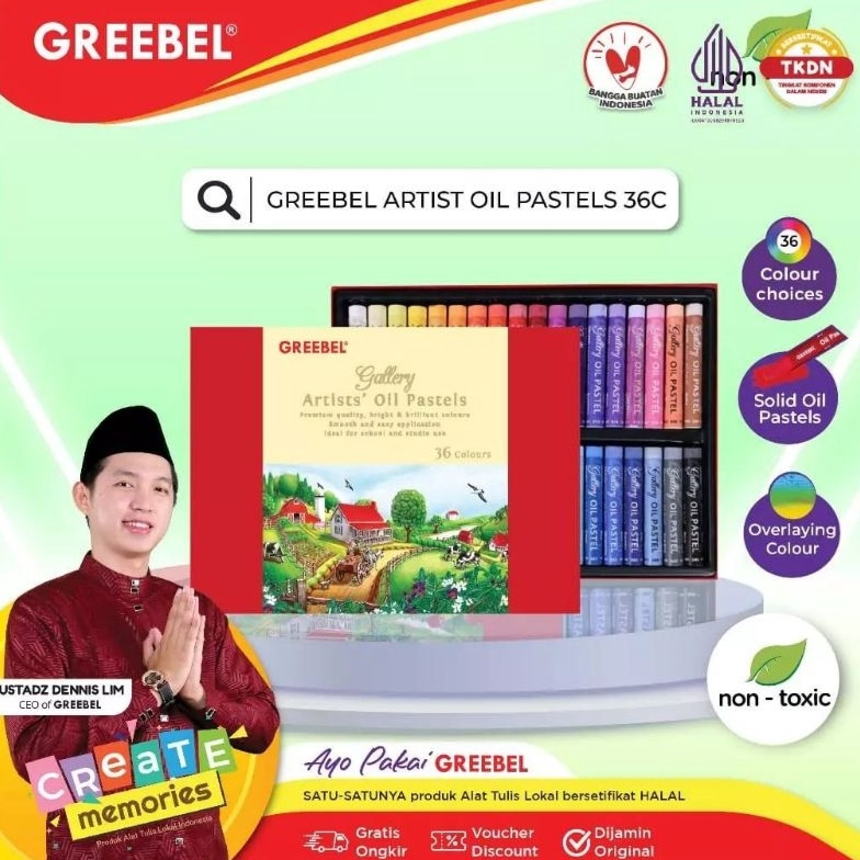 

KODE K7L2 Greebel Artist Oil Pastel Crayon 36C Crayon Greebel 36 warna