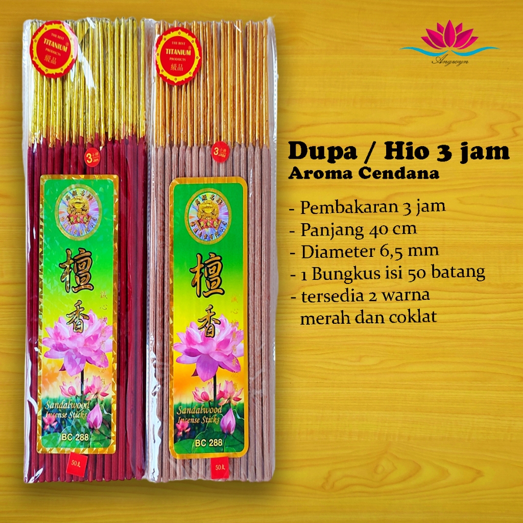 Dupa / Hio besar 3 Jam Aroma Cendana / Sandalwood