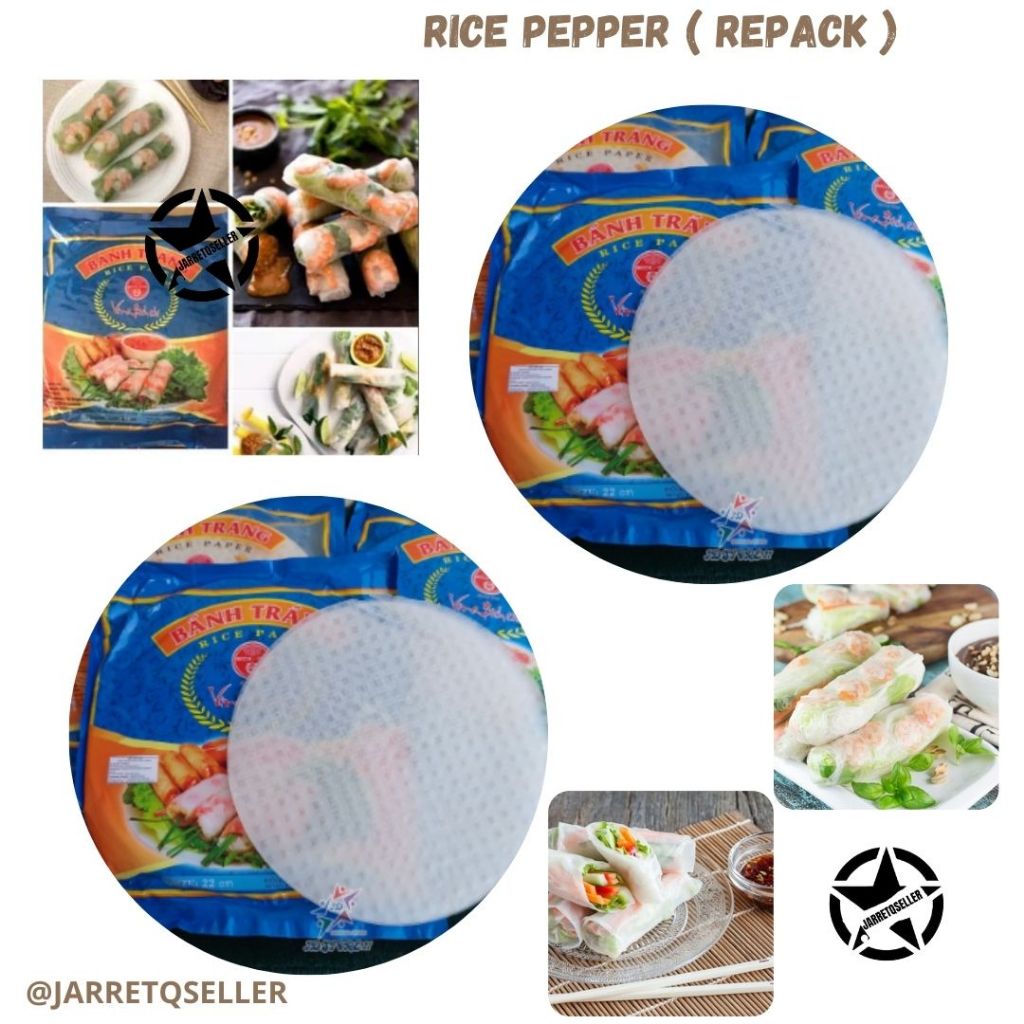 

RICE PEPPER || Banh Trang Rice Paper || Kulit Lumpia Vietnam || Spring Roll || 22 cm 5 lembar