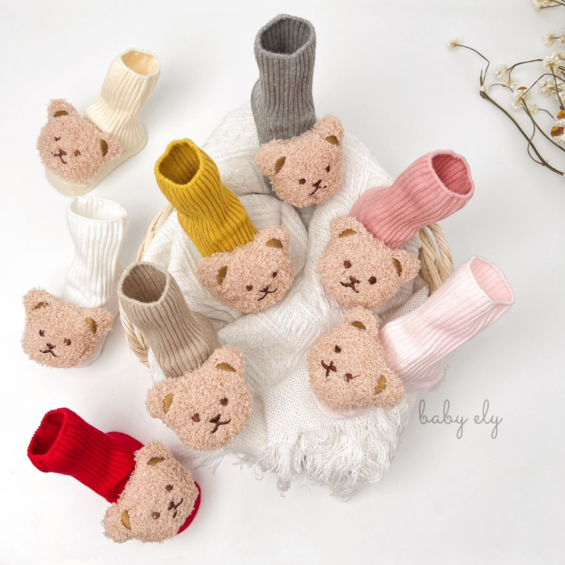 BABY ELY | 0-3th Charlie Bear Kaos kaki bayi unisex anti slip laki laki perempuan bayi 0 6 bulan bea