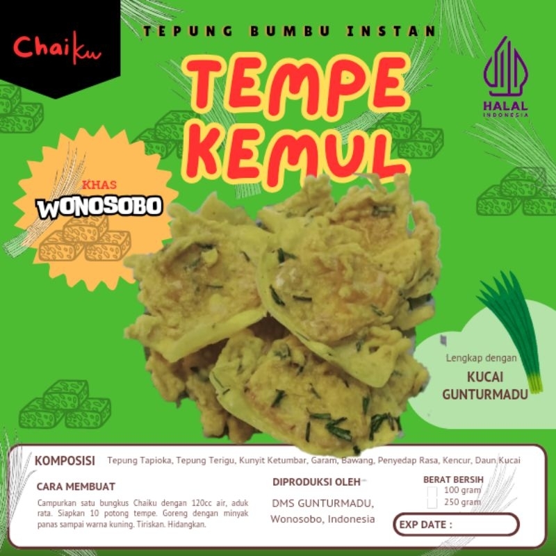 

Tepung Bumbu Chaiku Tempe Kemul Goreng Wonosobo