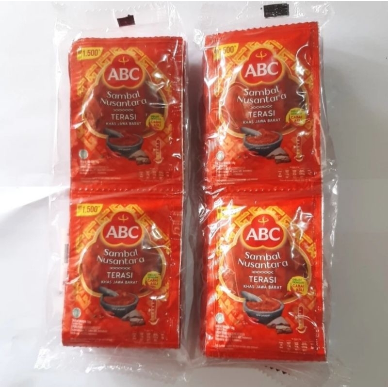 

Sambal Terasi ABC Nusantara per renceng isi 10 Sachet 18gr