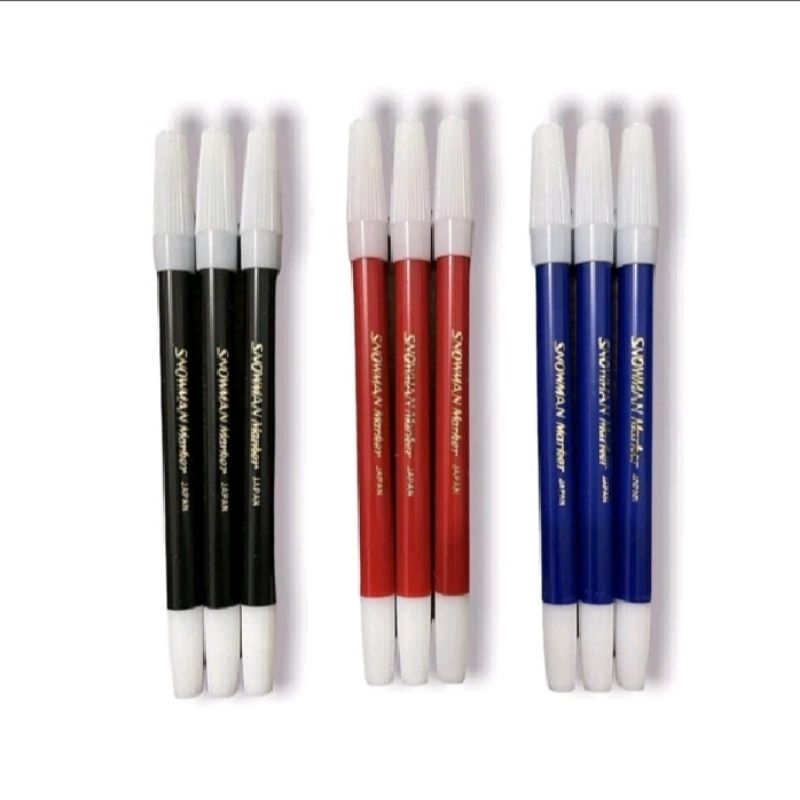 

1 pcs spidol snowman kecil hitam, merah, biru