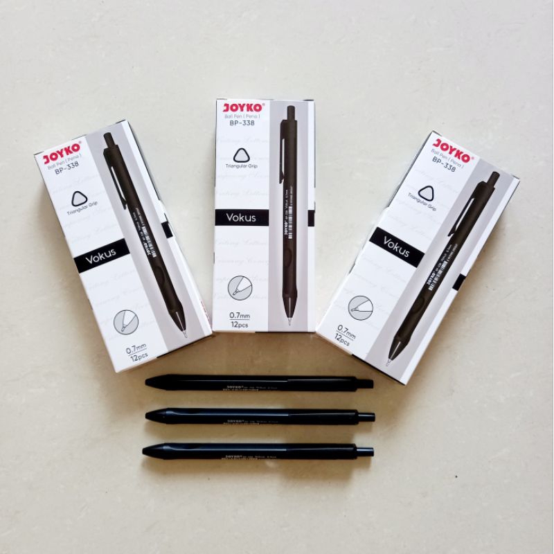

[ PACK ISI 12 MURAH ] Pulpen Pena Ball Pen Ballpoint 0.7 mm - Joyko BP-338 Vokus