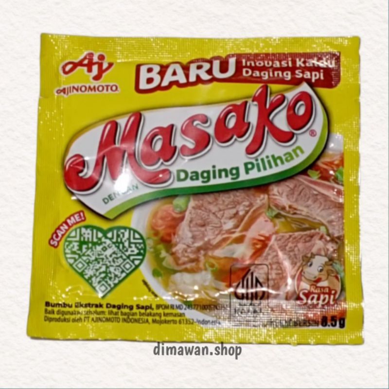 

Masako sapi 1 renceng ( 12 sachet )