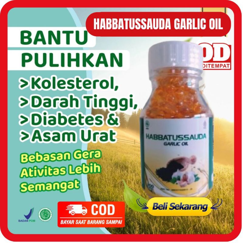 HABBATUSSAUDA GARLIC OIL 200 KAPSUL - HABBAT TRIGONA Isi 200 Kapsul Plus Zaitun Garlic Oil Propolis 
