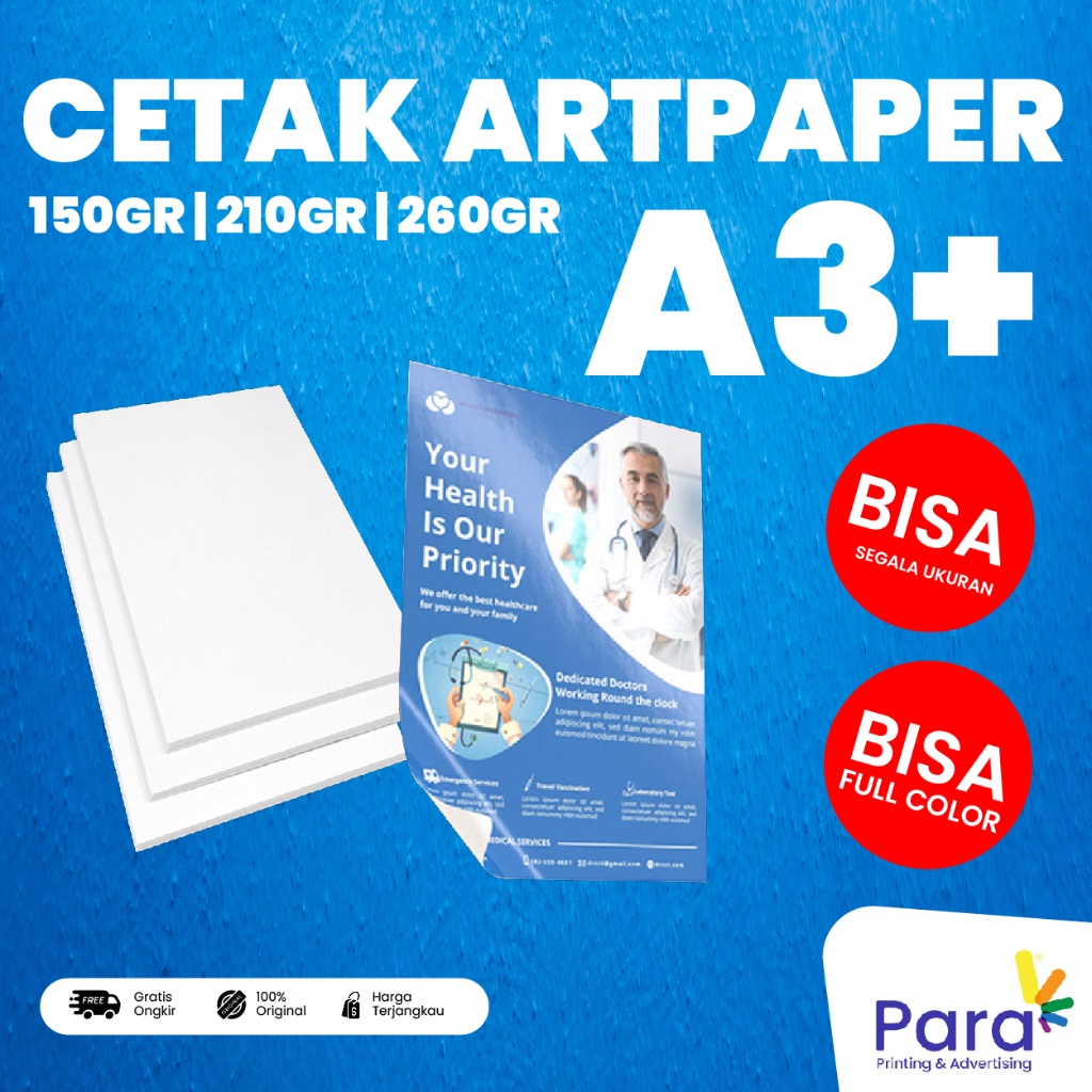 

CETAK ARTPAPER A3+ | FULL COLOR | EKSPRESS 1 HARI LANGSUNG KIRIM