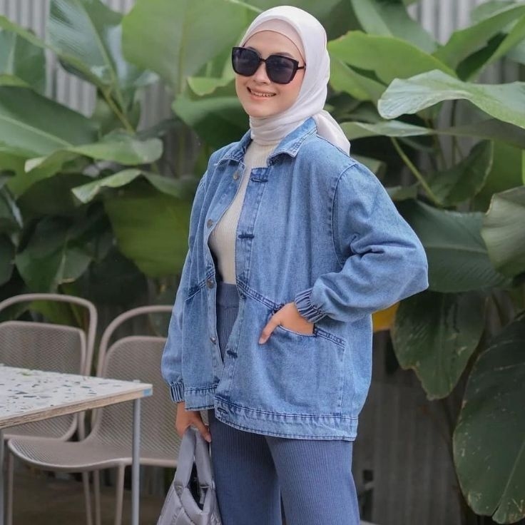 Ekstra benefit JAKET JEANS WANITA OVERSIZE VINTAGE DENIM WANITA TERMURAH JAKET JEANS WANITA KEKINNIA