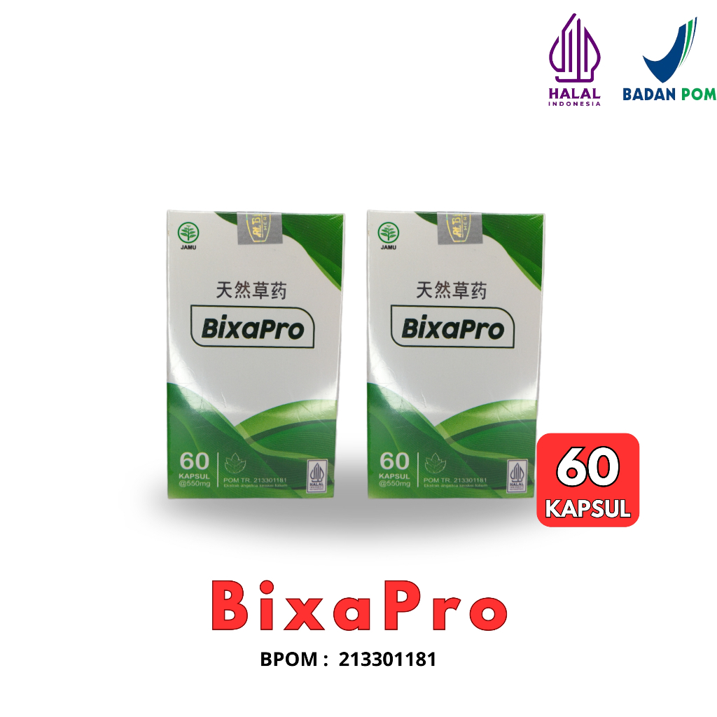 BIXAPRO Paket 2 Botol Untuk Stroke Memperlancar Peredaran Darah Herbal Isi 60 Kapsul