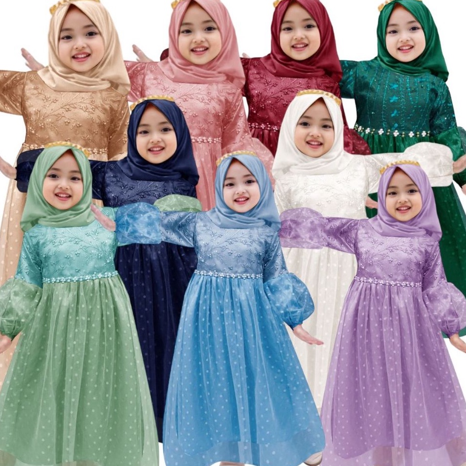 Obral Belanja  Gamis anak perempuan Meliana 211thn  gamis brukat  baju muslim anak perempuan  baju p