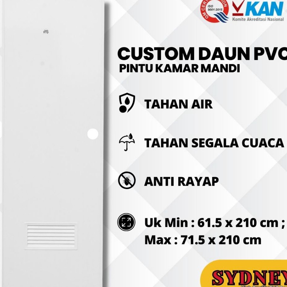 Terbaru Daun Pintu PVC Kamar Mandi PVC Tebal Polos Custom  Sydney