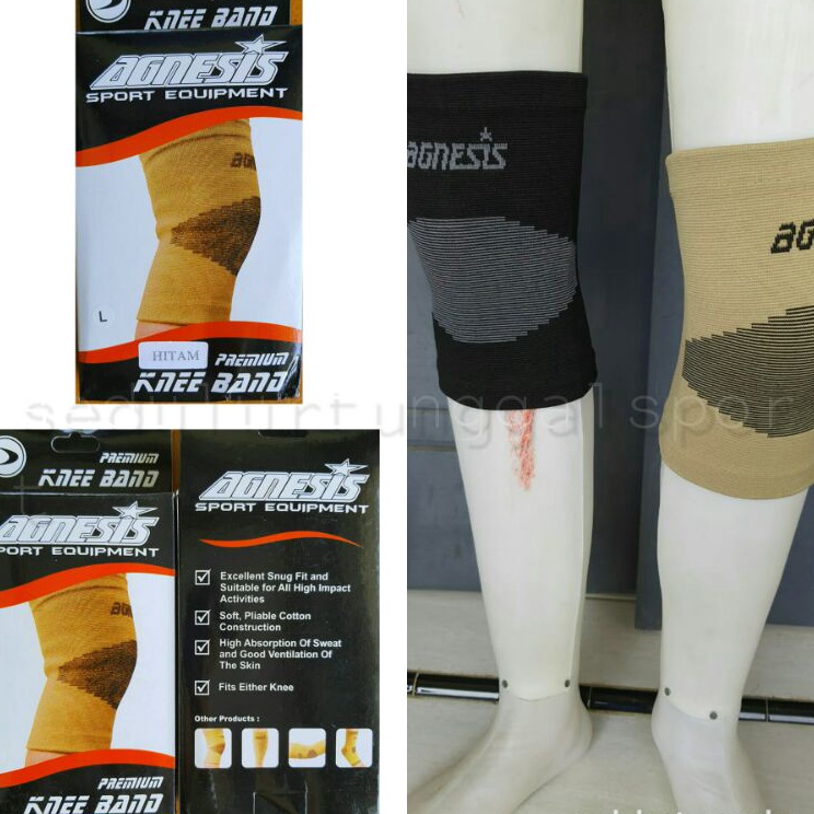 Super Meriah  Deker Knee Band Agnesis Pendek Warna Hitam Dan Coklat Ukuran S M L XL Deker Voli Murah
