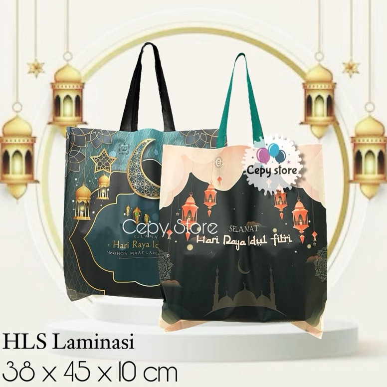 

ISI 12 Tas Souvenir Lebaran Goodie Bag Idul Fitri Tas Hampers Laminasi L Berkualitas