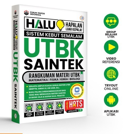 BUKU UTBK SAINTEK DAN SOSHUM 2024 POCKET HALU SISTEM KEBUT SEMALAM - HALU SAINTEK