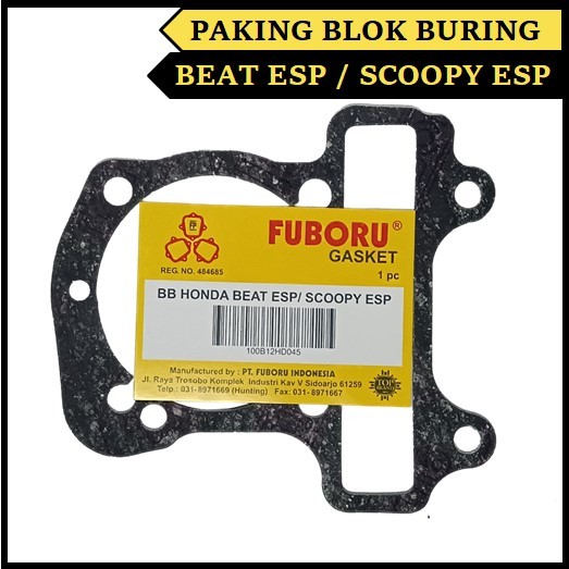 BB HONDA BEAT ESP PAKING BLOK BURING BEAT ESP / SCOOPY ESP PERPAK GASKET BAWAH / KAS FUBORU