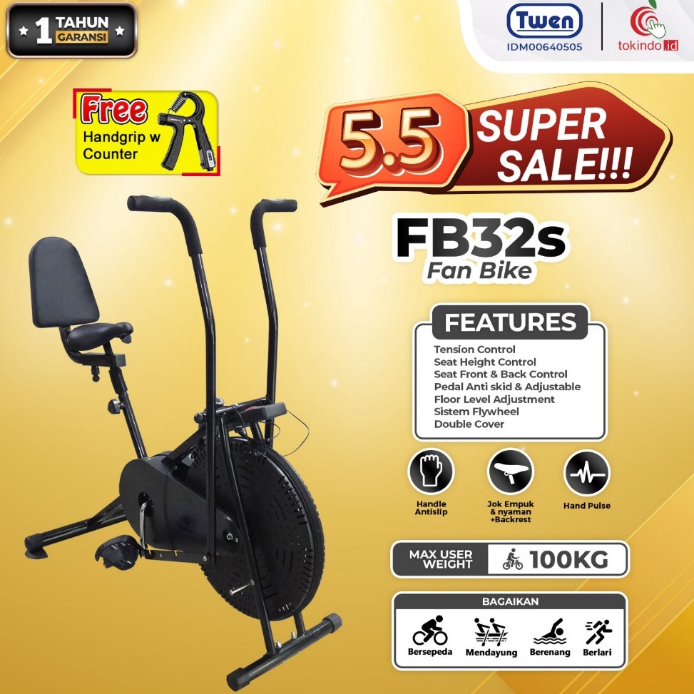 SALEE Sepeda Statis Orbitrack Fan Bike TWEN FB3 FB31 FB32 FB32s  Platinum Bike Termurah