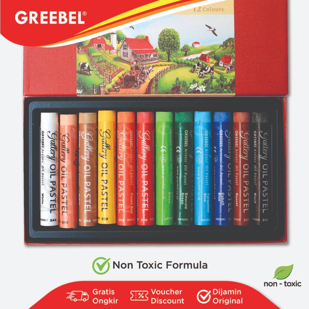 

❤️ Sarjana ❤️ GREEBEL ARTIST OIL PASTEL 12 Warna