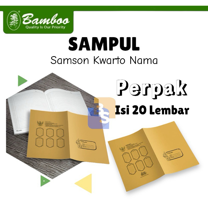 

Bamboo Sampul Buku Tulis Samson Ukuran KWARTO PENDEK - 20 Lembar Perpak