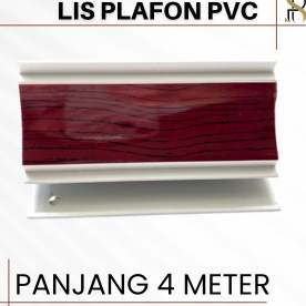PROMO SALE Lis Plafon PVC Coklat Tua Motif Kayu Lis 19