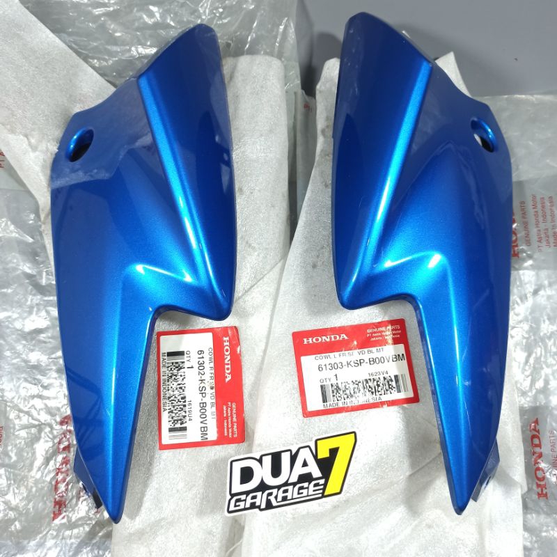 Cover kupingan lampu New Megapro monoshock Mega pro mono set warna biru Asli Original AHM 61302-KSP-