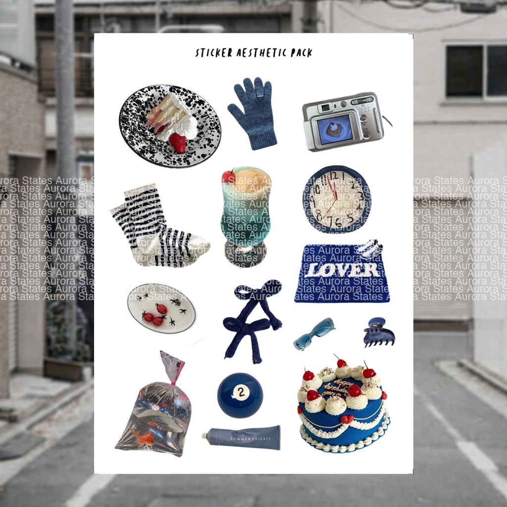 

White Sticker Pack Aesthetic | Sticker case Hp | Stiker Tumbler | Sticker Waterproof