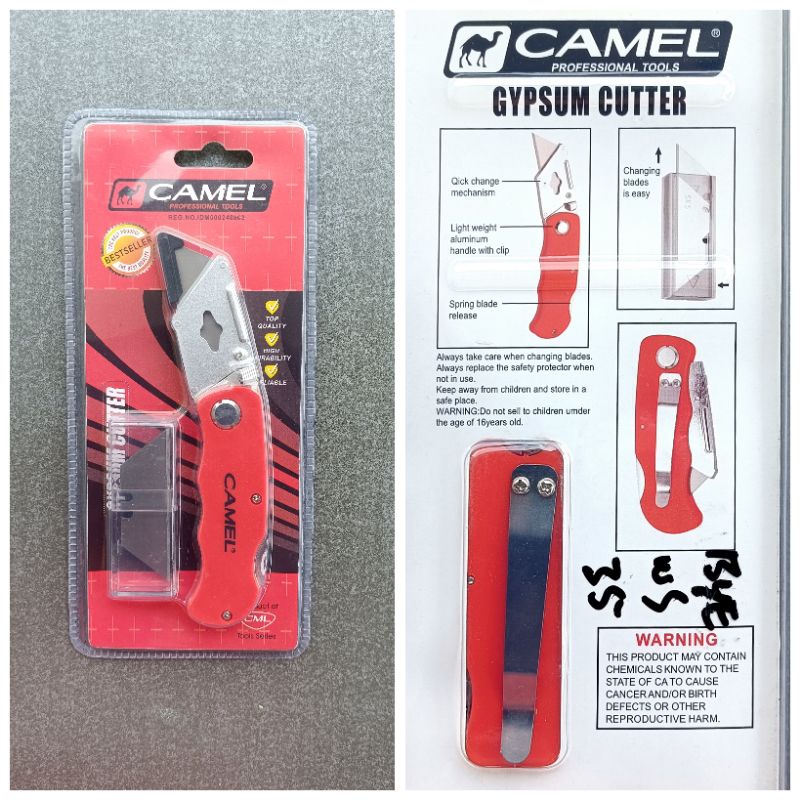 

Camel Cutter Gypsum Free Isi Kater 5 Pcs Pisau Pemotong Gipsum MDF GRC Acrylic