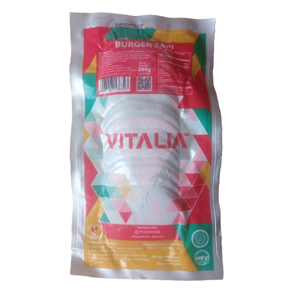 

VITALIA Burger Sapi Mini 20 PCS 280 Gram