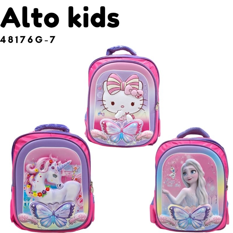 Tas ransel alto karakter frozen, hello kitty, kuda pony TK SD Cewek
