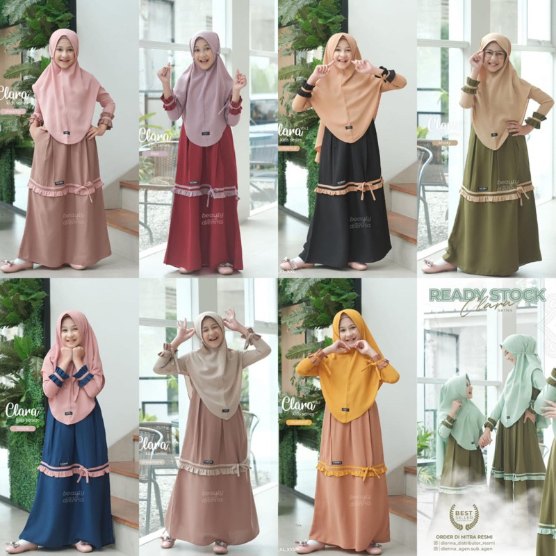DIENNA CLARA KIDS SERIES DRESS ONLY - GAMIS ANAK - COUPLE MOM N GIRL - DRESS COUPLE - GAMIS LENGAN U