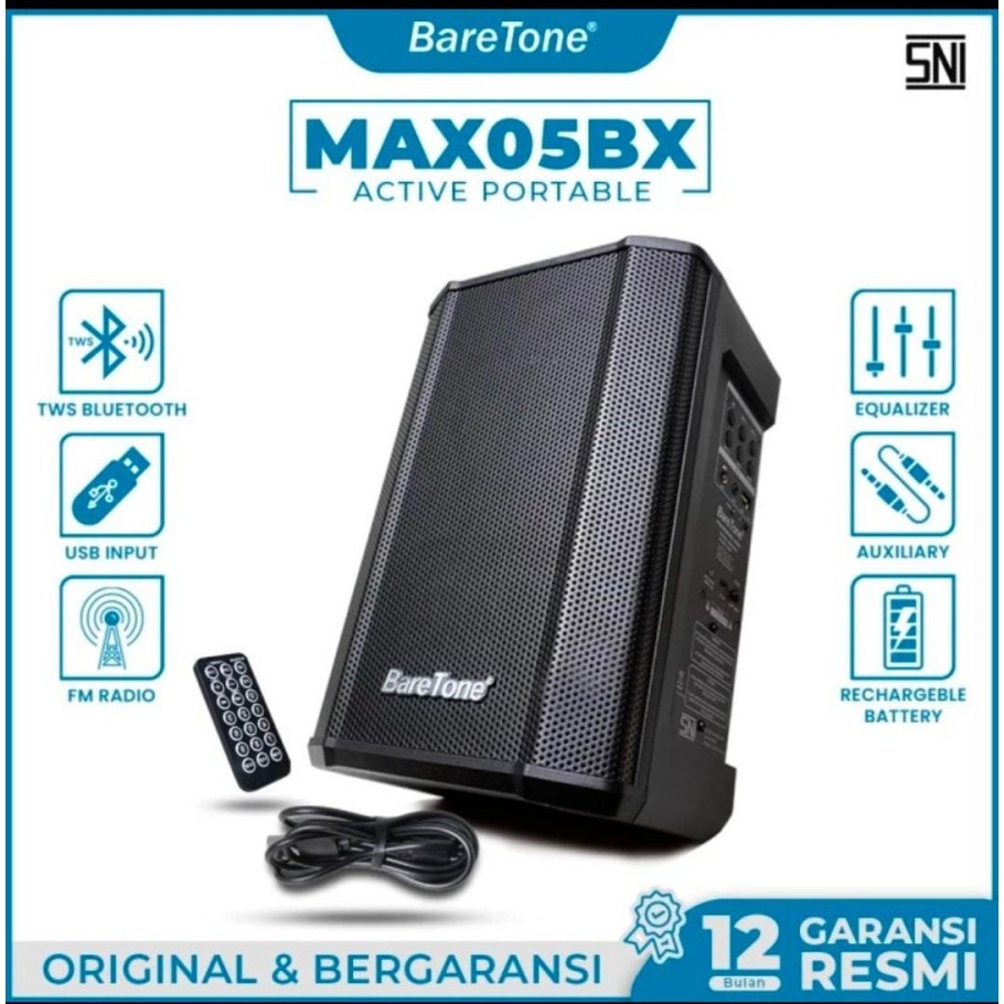 BARETONE Speaker Portable Baretone MAX05BX 5 Inch Bluetooth Speaker Baretone 5" 05BX Speaker Meeting