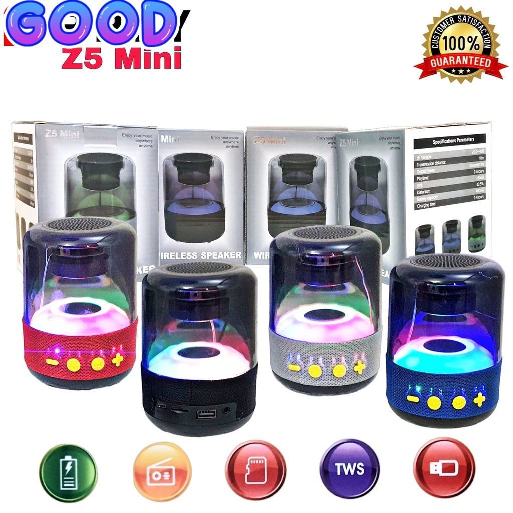 Speaker vibox Bluetooth Z5 mini wirelles led Audio portable music box EXTRA BASS BY.MEGA ROXY STORE