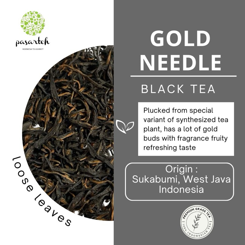 

[ Pasarteh ] Premium Gold Needle Black Tea | Loose leaf Tea | Teh Hitam | Teh Lokal | Black Tea