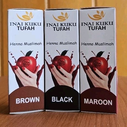 INAI KUKU TUFAH /INAI TUFAH/  HENNA MUSLIMAH / CETAR NAIL HENNA / TUFFAH KUTEK MUSLIMAH / INAKU